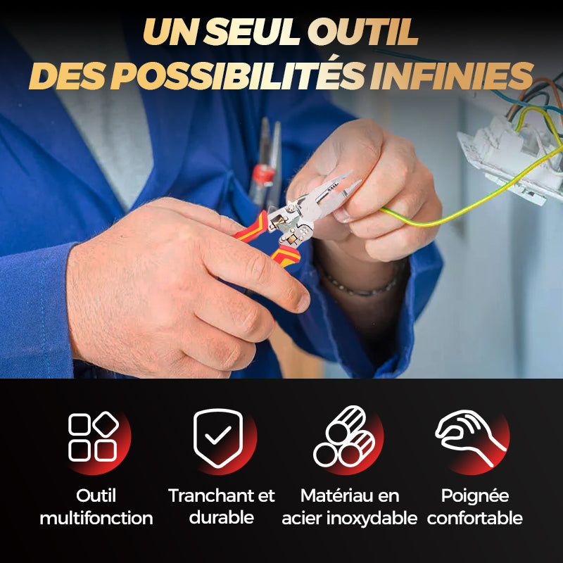 ✅Pince à Dénuder 8-en-1 avec Testeur de Tension🧰