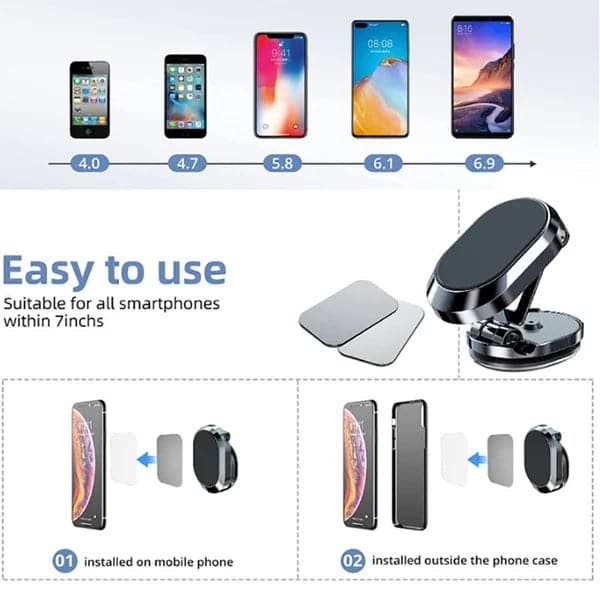Support magnétique pour téléphone de voiture【 Amélioration pliable 】
