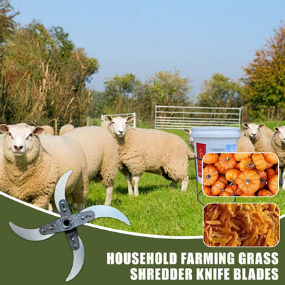 📢📢50% de réduction ! 🔪 Lame de coupe 4 lames pour déchiqueteuse d’herbe – Diamètre ajustable (25-26 cm), acier anti-rouille, installation universelle ! 🌿🚜