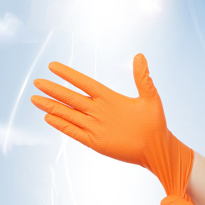 (30 paires)🔥🔥Gants jetables en nitrile avec renfort à motif losange, gants de protection industriels