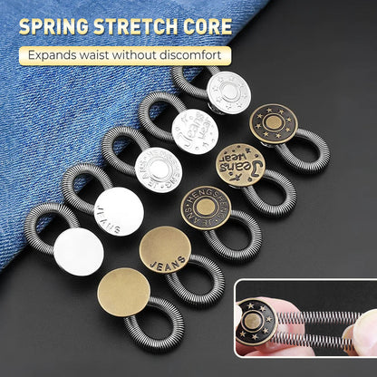 🔝 Bouton d'extension de taille à ressort métallique pour jeans 🔩👖