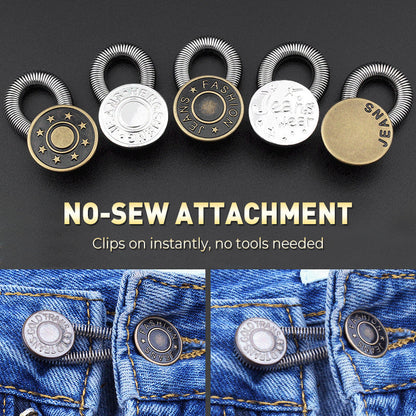 🔝 Bouton d'extension de taille à ressort métallique pour jeans 🔩👖
