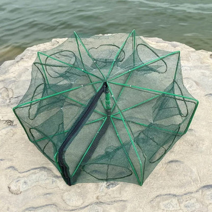 Filet de pêche renforcé auto-pliable