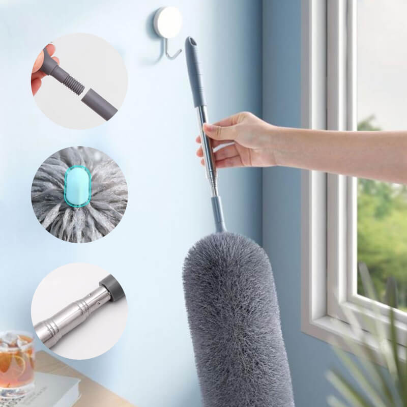 📢📢 60% DE RÉDUCTION ! ✨ Bâtonnet de Nettoyage Rétractable - Adsorption Électrostatique sans Poussière Volante, Idéal pour Plafonds et Espaces Étroits 🧹⚡
